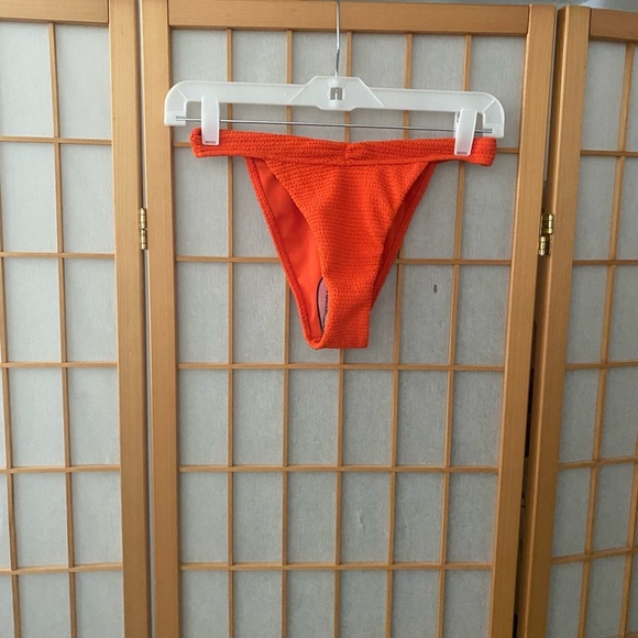 Nwot LA HEARTS By Pacsun Swimsuit Bikini Bottom  Size XS Orange Textured Cheeky - Picture 1 of 5